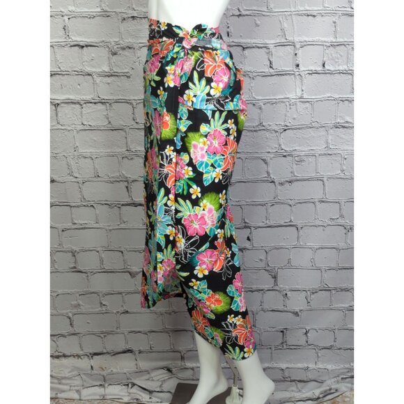 Hawaiian Sarong Beach Cover Up Tropical Hibiscus Flowers 68x42 Wrap Scarf - Picture 3 of 4